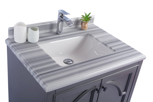 Laviva | Odyssey 30" Maple Grey Bathroom Vanity with White Stripes Marble Countertop Laviva - Vanities Laviva   