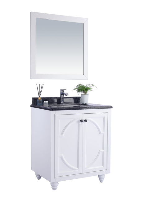 Laviva | Odyssey 30" White Bathroom Vanity with Black Wood Marble Countertop Laviva - Vanities Laviva   