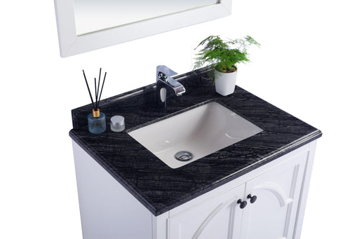 Laviva | Odyssey 30" White Bathroom Vanity with Black Wood Marble Countertop Laviva - Vanities Laviva   