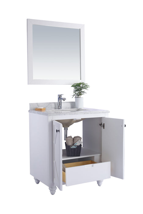 Laviva | Odyssey 30" White Bathroom Vanity with Black Wood Marble Countertop Laviva - Vanities Laviva   