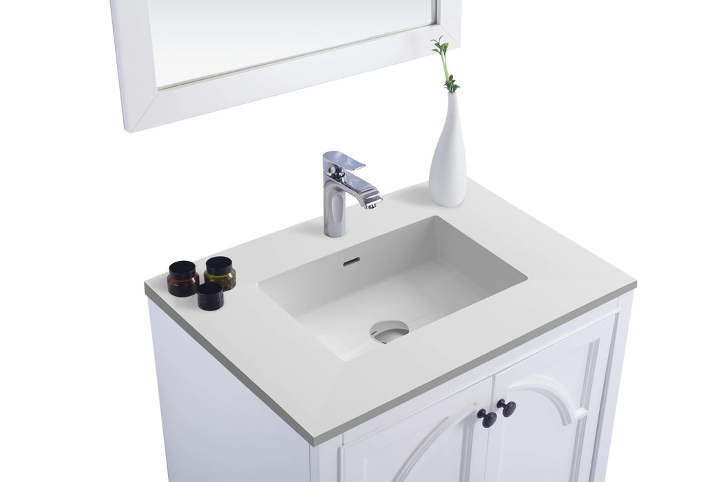 Laviva | Odyssey 30" White Bathroom Vanity with Matte White VIVA Stone Solid Surface Countertop Laviva - Vanities Laviva   