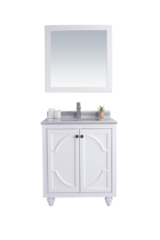 Laviva | Odyssey 30" White Bathroom Vanity with White Stripes Marble Countertop Laviva - Vanities Laviva   