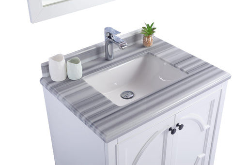 Laviva | Odyssey 30" White Bathroom Vanity with White Stripes Marble Countertop Laviva - Vanities Laviva   