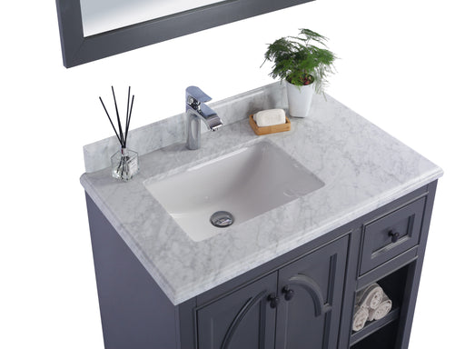 Laviva | Odyssey 36" Maple Grey Bathroom Vanity with White Carrara Marble Countertop Laviva - Vanities Laviva   