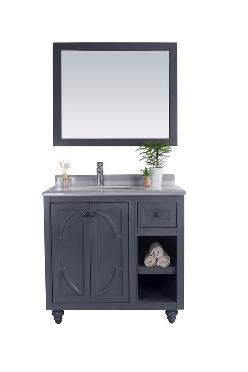 Laviva | Odyssey 36" Maple Grey Bathroom Vanity with White Stripes Marble Countertop Laviva - Vanities Laviva   