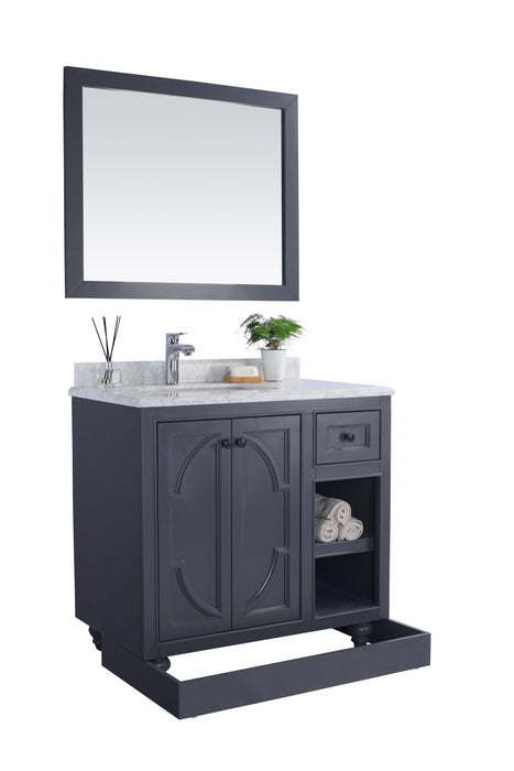 Laviva | Odyssey 36" Maple Grey Bathroom Vanity with White Stripes Marble Countertop Laviva - Vanities Laviva   