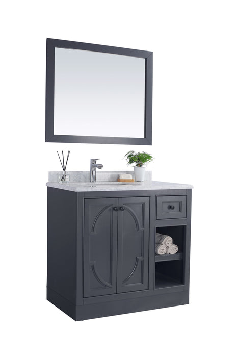 Laviva | Odyssey 36" Maple Grey Bathroom Vanity with White Stripes Marble Countertop Laviva - Vanities Laviva   