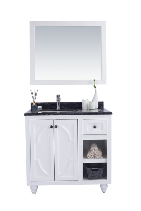 Laviva | Odyssey 36" White Bathroom Vanity with Black Wood Marble Countertop Laviva - Vanities Laviva   