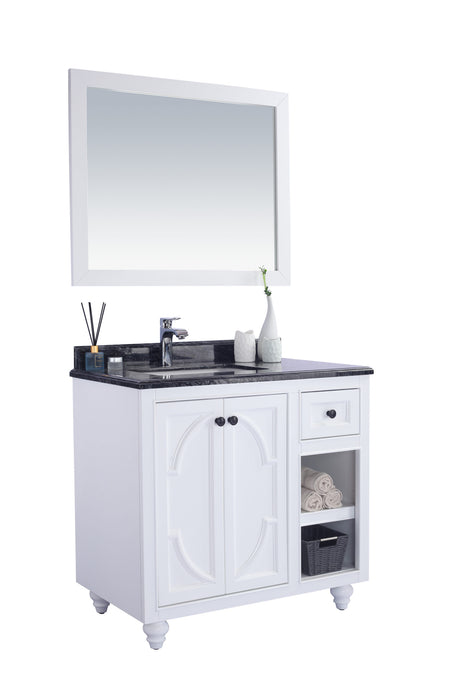 Laviva | Odyssey 36" White Bathroom Vanity with Black Wood Marble Countertop Laviva - Vanities Laviva   