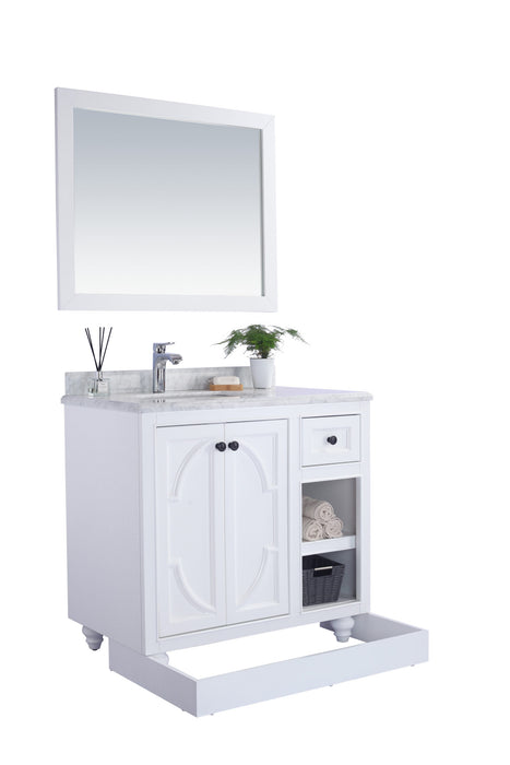 Laviva | Odyssey 36" White Bathroom Vanity with Black Wood Marble Countertop Laviva - Vanities Laviva   