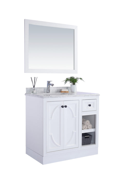 Laviva | Odyssey 36" White Bathroom Vanity with Black Wood Marble Countertop Laviva - Vanities Laviva   