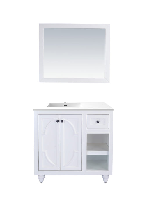 Laviva | Odyssey 36" White Bathroom Vanity with Matte White VIVA Stone Solid Surface Countertop Laviva - Vanities Laviva   