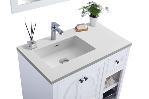 Laviva | Odyssey 36" White Bathroom Vanity with Matte White VIVA Stone Solid Surface Countertop Laviva - Vanities Laviva   