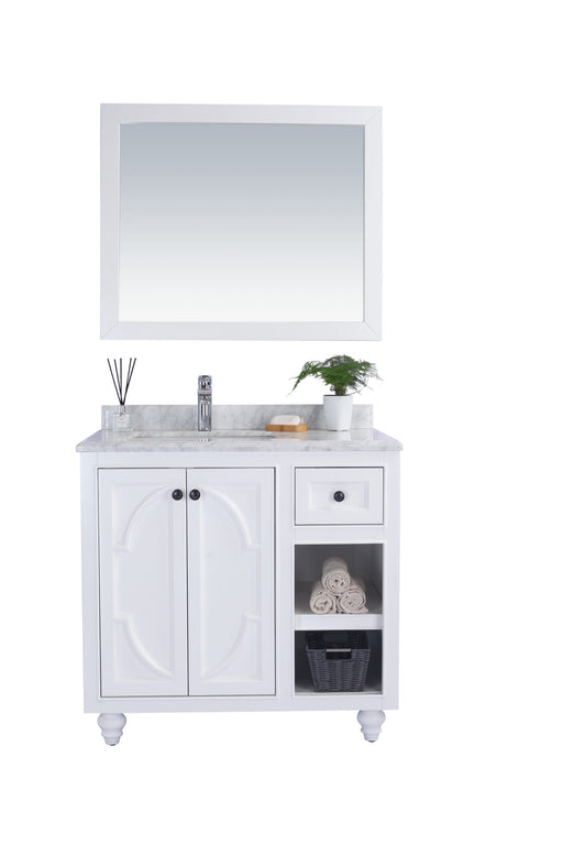 Laviva | Odyssey 36" White Bathroom Vanity with White Carrara Marble Countertop Laviva - Vanities Laviva   