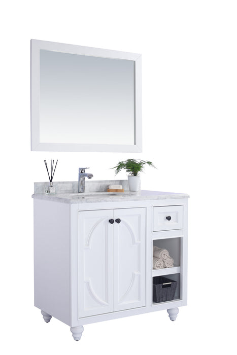 Laviva | Odyssey 36" White Bathroom Vanity with White Carrara Marble Countertop Laviva - Vanities Laviva   