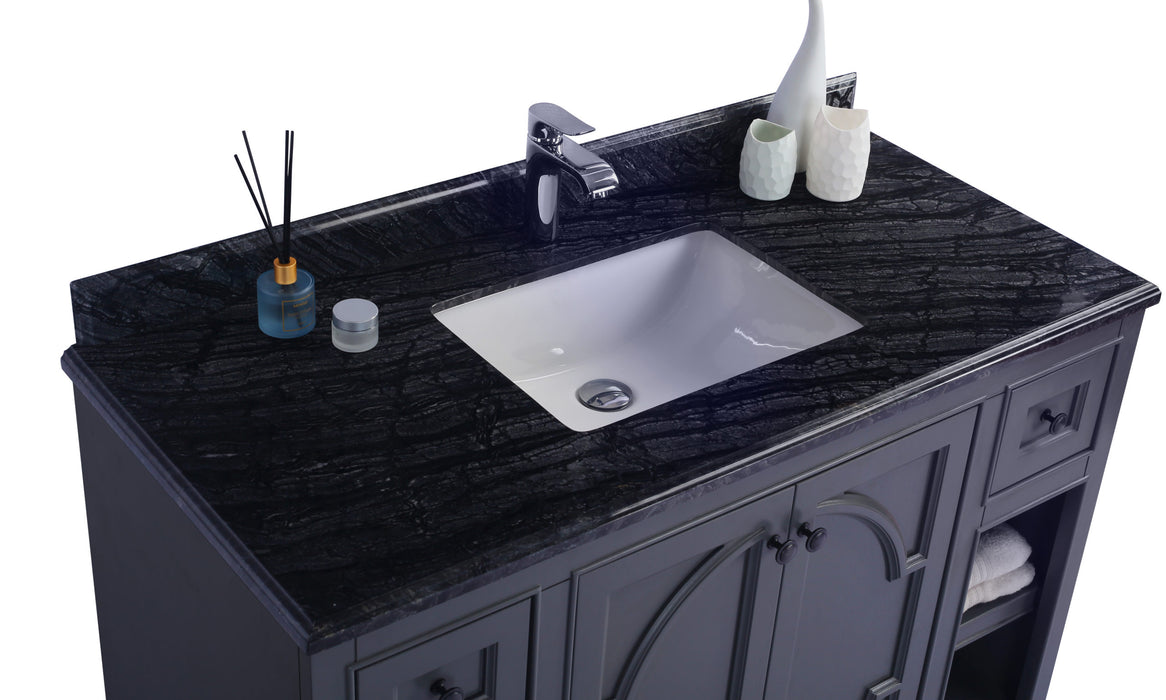 Laviva | Odyssey 48" Maple Grey Bathroom Vanity with Black Wood Marble Countertop Laviva - Vanities Laviva   