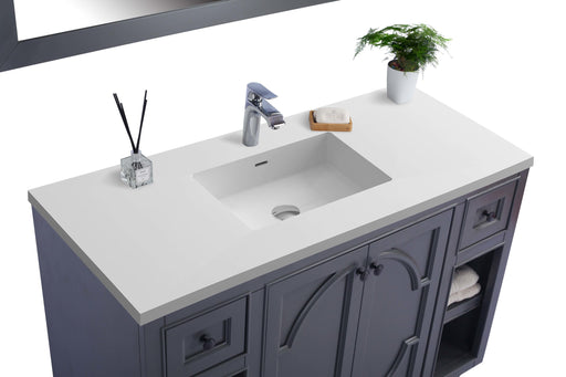 Laviva | Odyssey 48" Maple Grey Bathroom Vanity with Matte White VIVA Stone Solid Surface Countertop Laviva - Vanities Laviva   