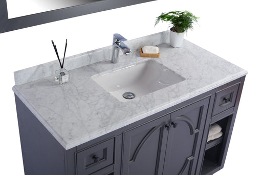 Laviva | Odyssey 48" Maple Grey Bathroom Vanity with White Carrara Marble Countertop Laviva - Vanities Laviva   