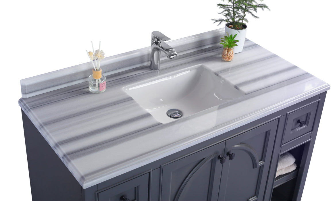 Laviva | Odyssey 48" Maple Grey Bathroom Vanity with White Stripes Marble Countertop Laviva - Vanities Laviva   