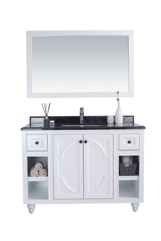 Laviva | Odyssey 48" White Bathroom Vanity with Black Wood Marble Countertop Laviva - Vanities Laviva   