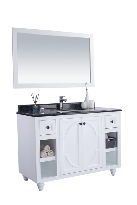 Laviva | Odyssey 48" White Bathroom Vanity with Black Wood Marble Countertop Laviva - Vanities Laviva   