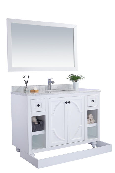 Laviva | Odyssey 48" White Bathroom Vanity with Black Wood Marble Countertop Laviva - Vanities Laviva   