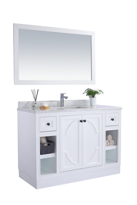 Laviva | Odyssey 48" White Bathroom Vanity with Black Wood Marble Countertop Laviva - Vanities Laviva   