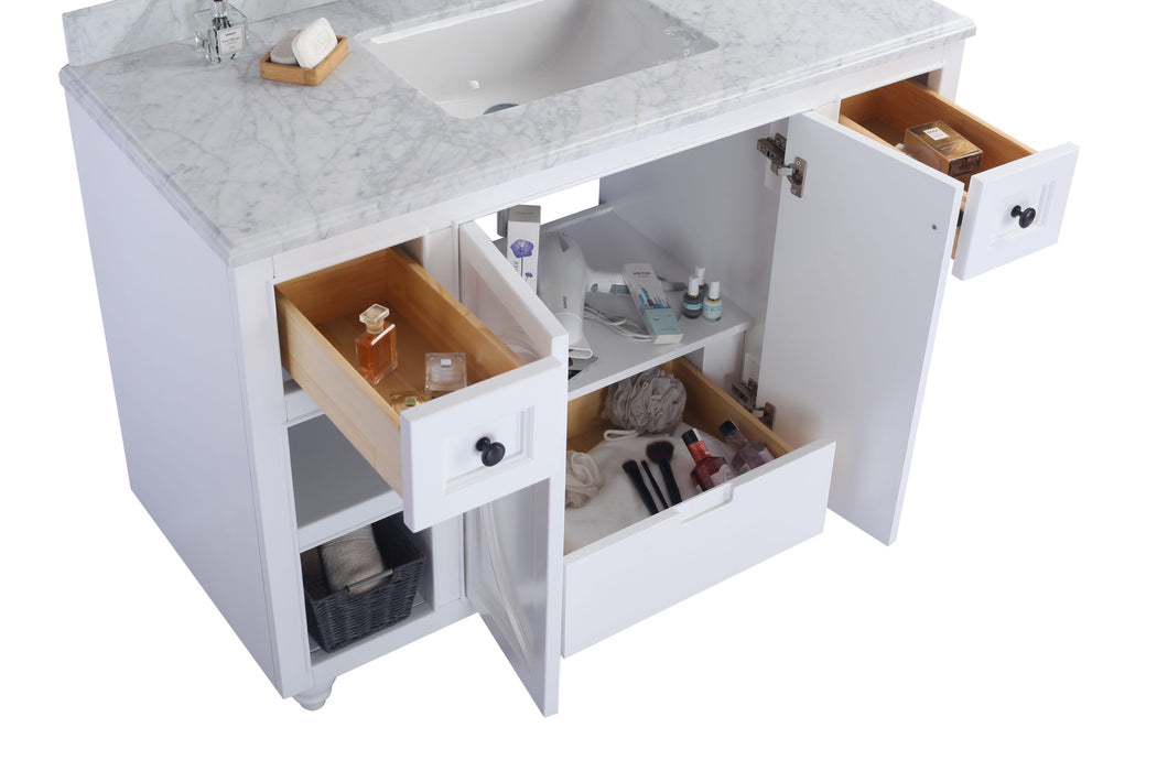 Laviva | Odyssey 48" White Bathroom Vanity with Matte White VIVA Stone Solid Surface Countertop Laviva - Vanities Laviva   