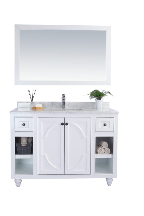 Laviva | Odyssey 48" White Bathroom Vanity with White Carrara Marble Countertop Laviva - Vanities Laviva   