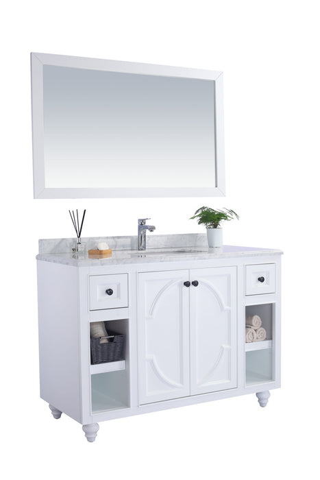 Laviva | Odyssey 48" White Bathroom Vanity with White Carrara Marble Countertop Laviva - Vanities Laviva   