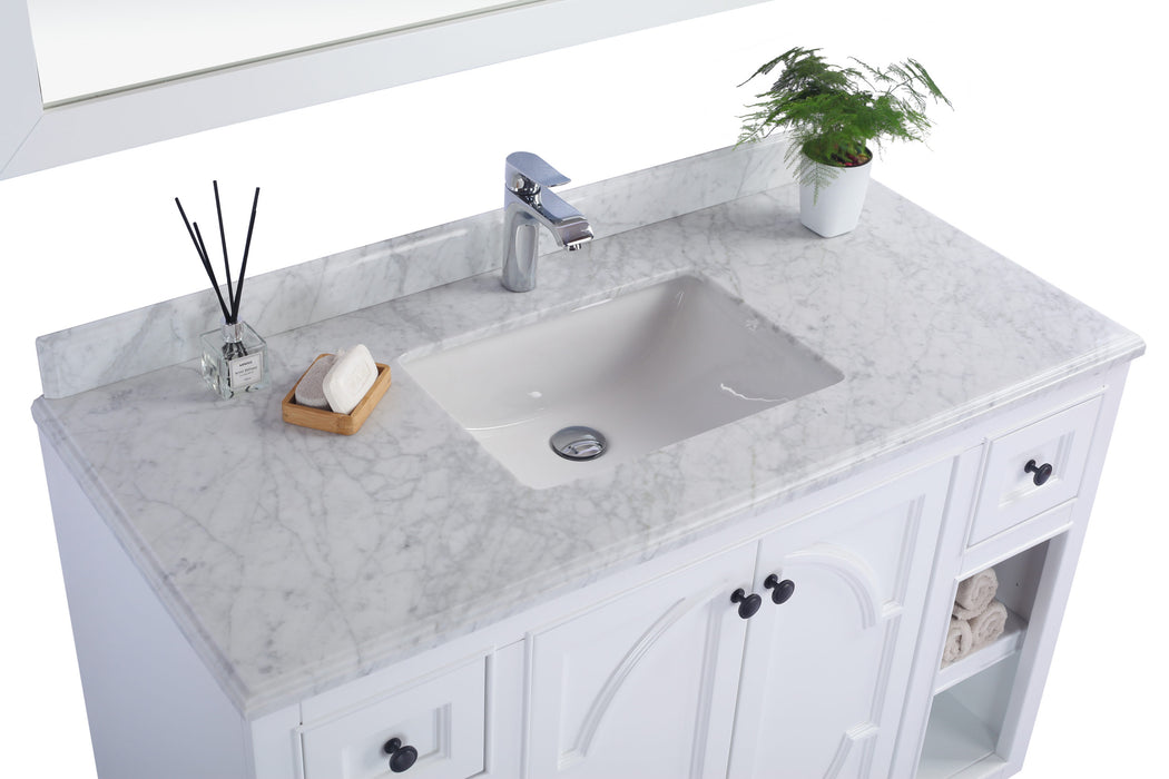 Laviva | Odyssey 48" White Bathroom Vanity with White Carrara Marble Countertop Laviva - Vanities Laviva   