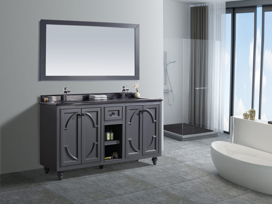 Laviva | Odyssey 60" Maple Grey Double Sink Bathroom Vanity with Black Wood Marble Countertop Laviva - Vanities Laviva   