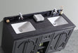 Laviva | Odyssey 60" Maple Grey Double Sink Bathroom Vanity with Black Wood Marble Countertop Laviva - Vanities Laviva   