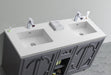 Laviva | Odyssey 60" Maple Grey Double Sink Bathroom Vanity with Matte White VIVA Stone Solid Surface Countertop Laviva - Vanities Laviva   