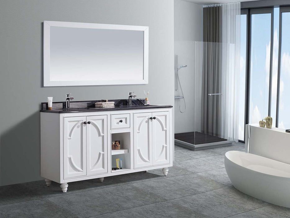 Laviva | Odyssey 60" White Double Sink Bathroom Vanity with Black Wood Marble Countertop Laviva - Vanities Laviva   