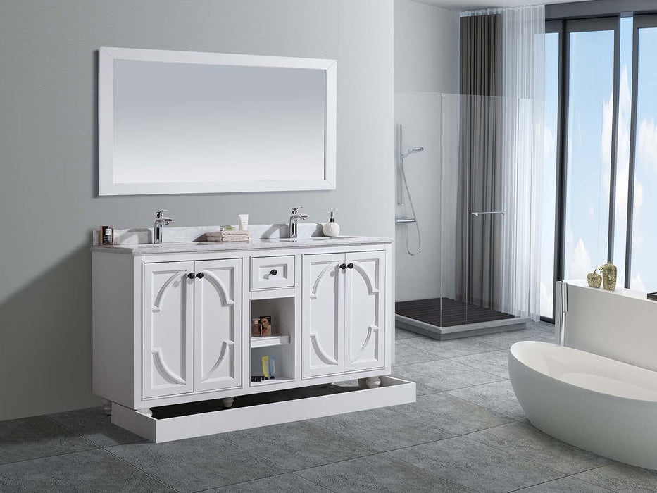 Laviva | Odyssey 60" White Double Sink Bathroom Vanity with Black Wood Marble Countertop Laviva - Vanities Laviva   