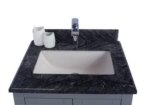 Laviva | Wilson 24" Grey Bathroom Vanity with Black Wood Marble Countertop Laviva - Vanities Laviva   