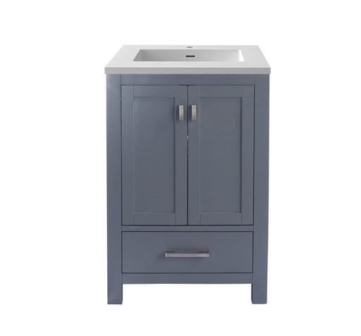 Laviva | Wilson 24" Grey Bathroom Vanity with Matte White VIVA Stone Solid Surface Countertop Laviva - Vanities Laviva   