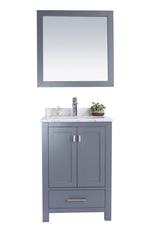 Laviva | Wilson 24" Grey Bathroom Vanity with White Carrara Marble Countertop Laviva - Vanities Laviva   