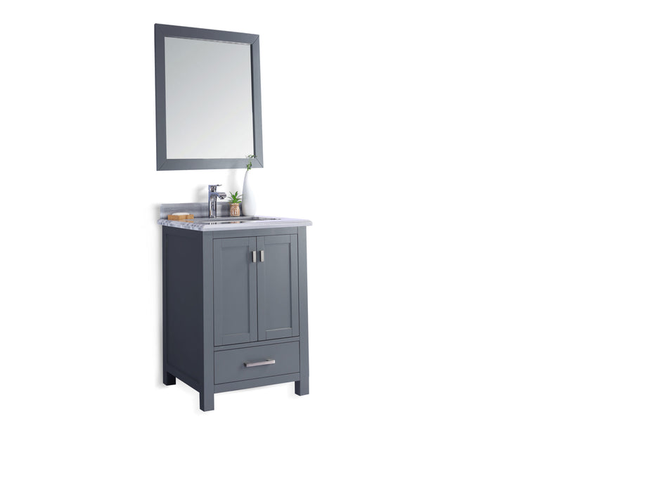 Laviva | Wilson 24" Grey Bathroom Vanity with White Stripes Marble Countertop Laviva - Vanities Laviva   