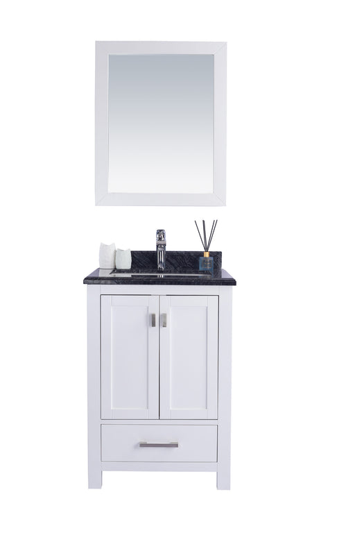 Laviva | Wilson 24" White Bathroom Vanity with Black Wood Marble Countertop Laviva - Vanities Laviva   