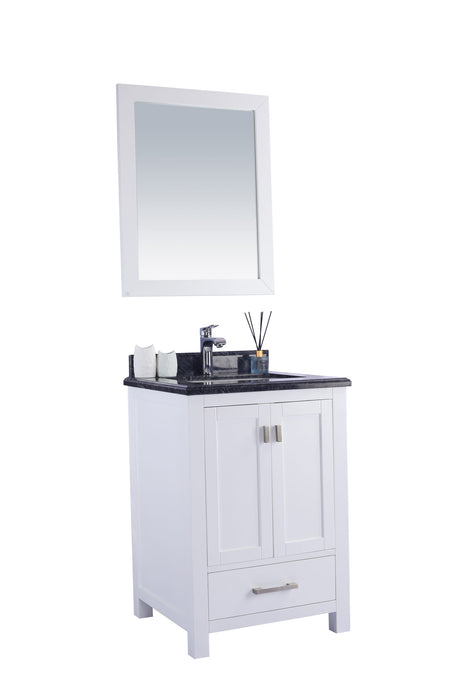 Laviva | Wilson 24" White Bathroom Vanity with Black Wood Marble Countertop Laviva - Vanities Laviva   