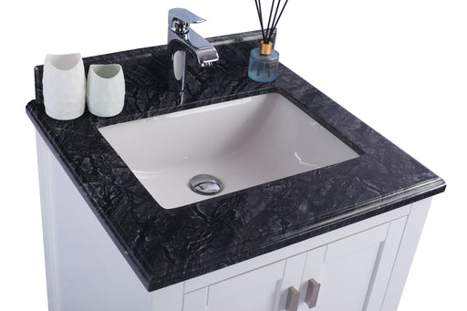 Laviva | Wilson 24" White Bathroom Vanity with Black Wood Marble Countertop Laviva - Vanities Laviva   