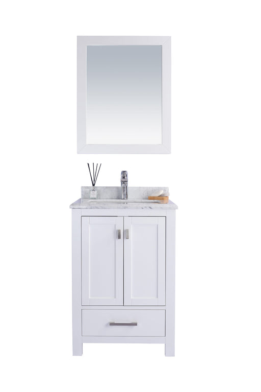 Laviva | Wilson 24" White Bathroom Vanity with White Carrara Marble Countertop Laviva - Vanities Laviva   