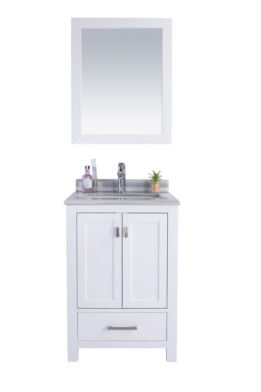 Laviva | Wilson 24" White Bathroom Vanity with White Stripes Marble Countertop Laviva - Vanities Laviva   