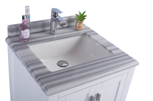 Laviva | Wilson 24" White Bathroom Vanity with White Stripes Marble Countertop Laviva - Vanities Laviva   