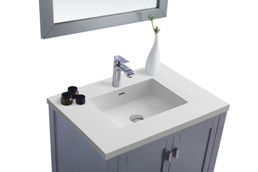 Laviva | Wilson 30" Grey Bathroom Vanity with Matte White VIVA Stone Solid Surface Countertop Laviva - Vanities Laviva   