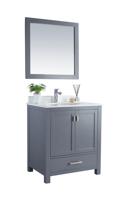 Laviva | Wilson 30" Grey Bathroom Vanity with Pure White Phoenix Stone Countertop Laviva - Vanities Laviva   