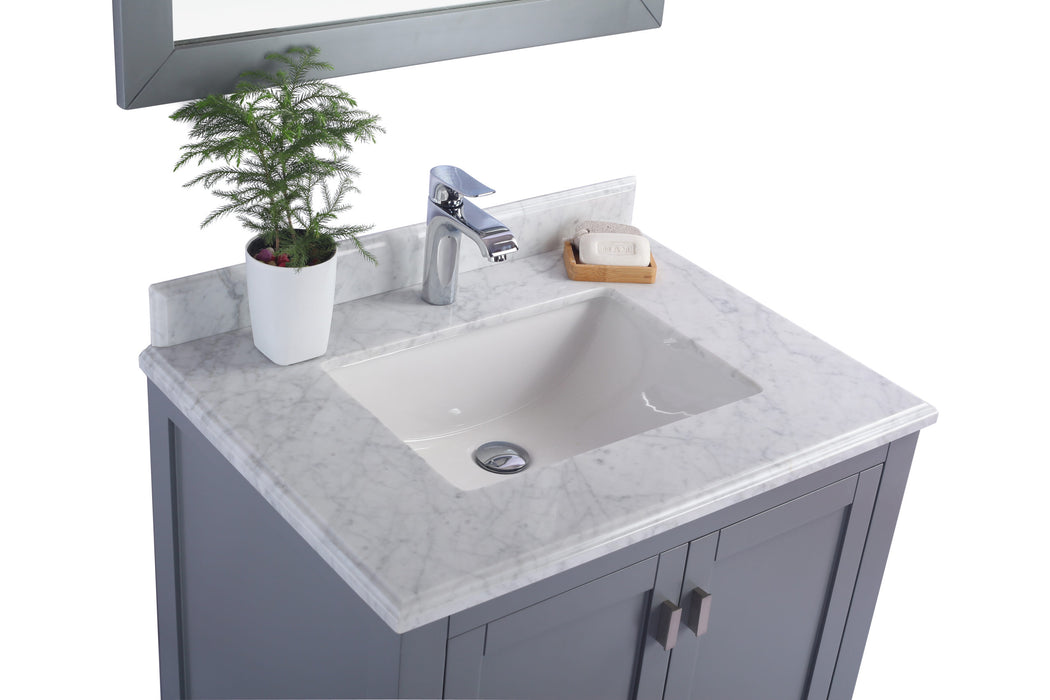 Laviva | Wilson 30" Grey Bathroom Vanity with White Carrara Marble Countertop Laviva - Vanities Laviva   