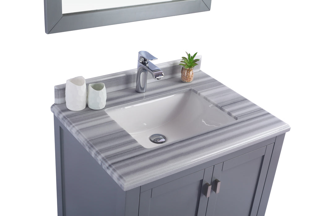 Laviva | Wilson 30" Grey Bathroom Vanity with White Stripes Marble Countertop Laviva - Vanities Laviva   